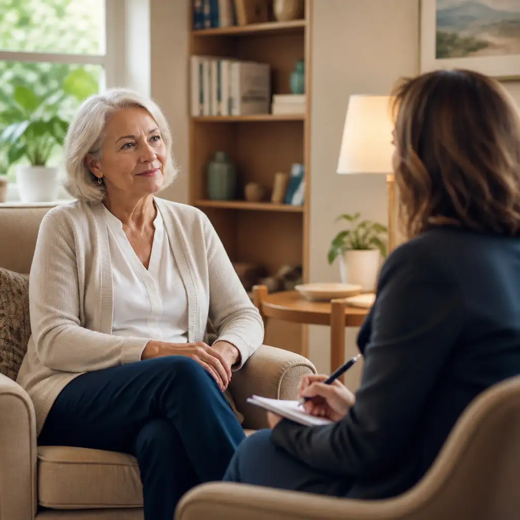 therapy session with older adult lady